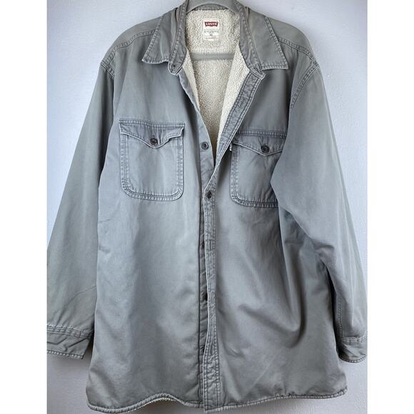 Vintage Levi’s Sz XL Thick Work Coat Fleece Lined Button, Pockets, LS Btn Close - Picture 1 of 8